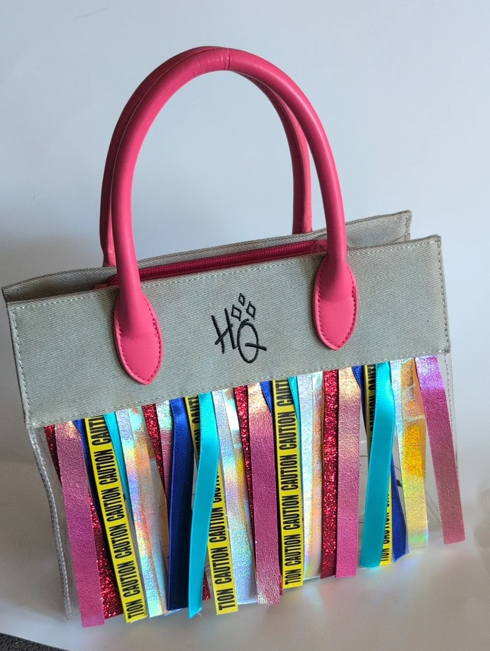 Loungefly DC Comics HQ Birds Of Prey Fringe Crossbody Pink-Handled Tote